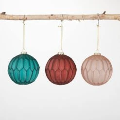 4 In. Multi-color Elegant Faceted Ball Ornaments (Set Of 3)