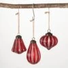 4.5 In. 3.5 In. And 3.5 In. Striped Finial Christmas Ornament - Set Of 3, Red Christmas Ornaments -Christmas Decor Shop sullivans christmas ornament sets or10557 64 1000