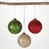4 In. Glitter Ball Ornament - Set Of 3, Multicolored Christmas Ornaments -Christmas Decor Shop sullivans christmas ornament sets or10623 64 1000