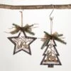 6 In. And 5.75 In. Wood Star And Tree Ornaments - Set Of 2, Multicolored Christmas Ornaments -Christmas Decor Shop sullivans christmas ornament sets or10682 64 1000