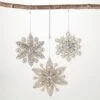 7 In. 6 In. And 5.5 In. Snowflake Ornament - Set Of 3, Silver Christmas Ornaments -Christmas Decor Shop sullivans christmas ornament sets or10689 64 1000
