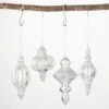 5 In. 6.5 In. 6 In. And 6.75 In. Metallic Finial Ornament - Set Of 4, Silver Christmas Ornaments -Christmas Decor Shop sullivans christmas ornament sets or10729 64 1000