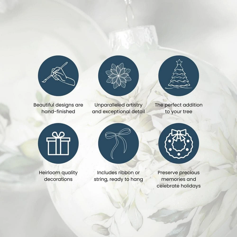 5.5 In. Ball With Stones Ornament - Set Of 6, Clear 5 5.5 In. Ball With Stones Ornament - Set Of 6, Clear - Image 3