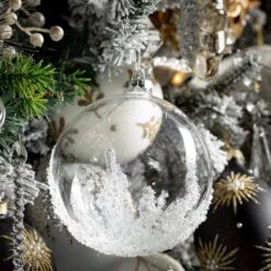 5.5 In. Ball With Stones Ornament - Set Of 6, Clear 6 5.5 In. Ball With Stones Ornament - Set Of 6, Clear -Christmas Decor Shop sullivans christmas ornament sets or8755kit c3 1000