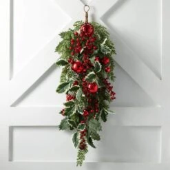 30" Jingle Bell Holly Pine Artificial Christmas Swag, Green-Red 10 30" Jingle Bell Holly Pine Artificial Christmas Swag, Green-Red -Christmas Decor Shop sullivans christmas swag hbsw 4f 1000