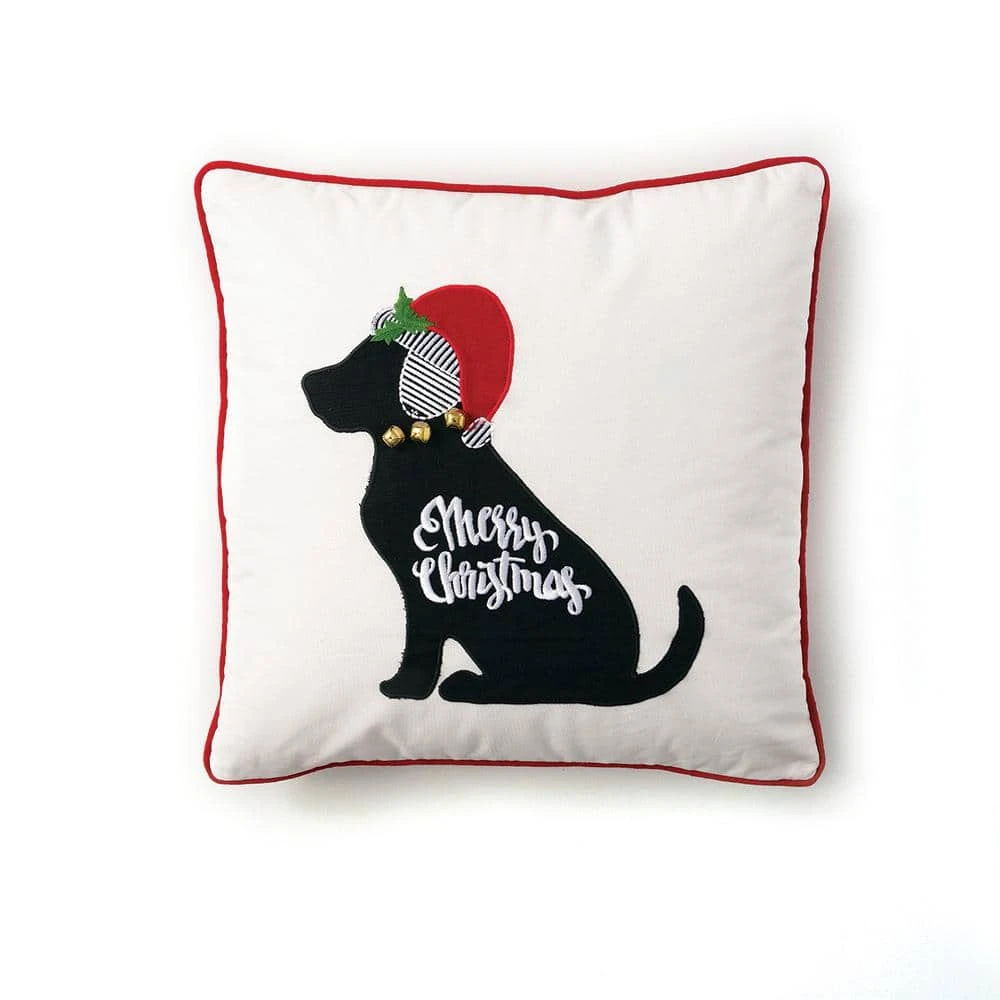 18 In. Multicolor Christmas Dog Cotton Pillow 3 18 In. Multicolor Christmas Dog Cotton Pillow