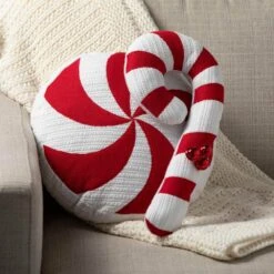 15 In. Peppermint Candy Christmas Throw Pillow, Red White -Christmas Decor Shop sullivans christmas textiles pil418 1f 1000