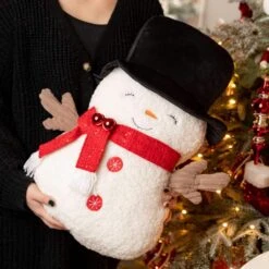 23 In. Plush Snowman Christmas Throw Pillow -Christmas Decor Shop sullivans christmas textiles pil421 44 1000