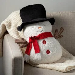 23 In. Plush Snowman Christmas Throw Pillow -Christmas Decor Shop sullivans christmas textiles pil421 4f 1000