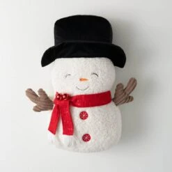 23 In. Plush Snowman Christmas Throw Pillow