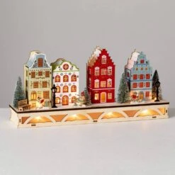 7.5 In. Colorful Lighted House Christmas Village, Multicolor