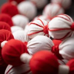 72 In. Candy Cane Fabric Ball Garland - Set Of 3, Red Christmas Garland 7 72 In. Candy Cane Fabric Ball Garland - Set Of 3, Red Christmas Garland -Christmas Decor Shop sullivans christmas wall decorations gd1513 c3 1000