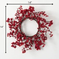 14 In. Unlit Red Berry Mini Artificial Christmas Wreath 7 14 In. Unlit Red Berry Mini Artificial Christmas Wreath -Christmas Decor Shop sullivans christmas wreaths 23133cr 4f 1000