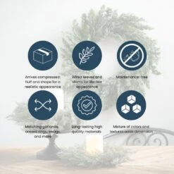 24 In. Artificial Mixed Pine And Juniper Unlit Christmas Wreath, Green -Christmas Decor Shop sullivans christmas wreaths wr931 fa 1000