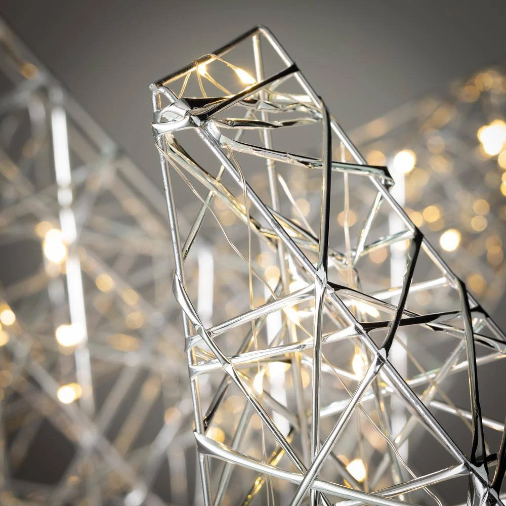 19.75 In. And 16 In. Lighted Outdoor Silver Stars Christmas Yard Decor - Set Of 2 4 19.75 In. And 16 In. Lighted Outdoor Silver Stars Christmas Yard Decor - Set Of 2 - Image 2