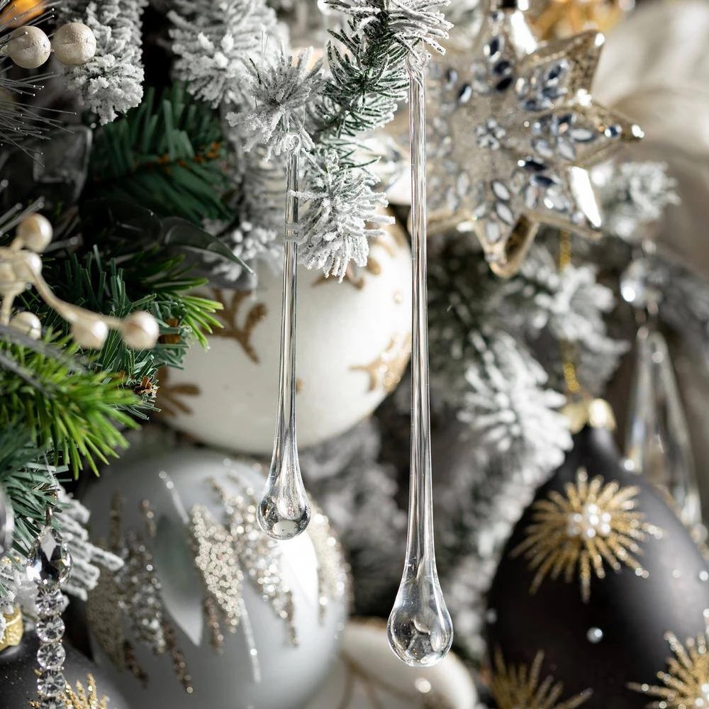 4.75" Clear Icicle Drop Ornament 6 4.75" Clear Icicle Drop Ornament - Image 4