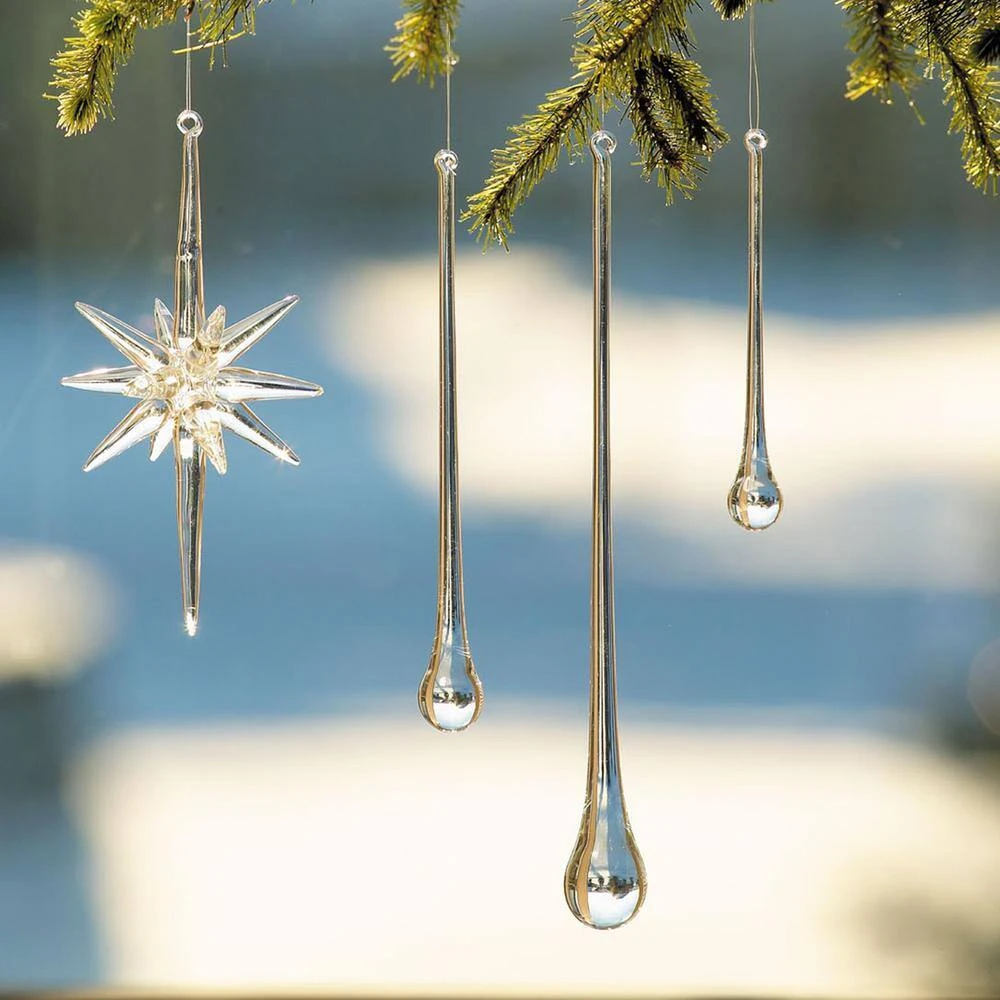 4.75" Clear Icicle Drop Ornament 5 4.75" Clear Icicle Drop Ornament - Image 3