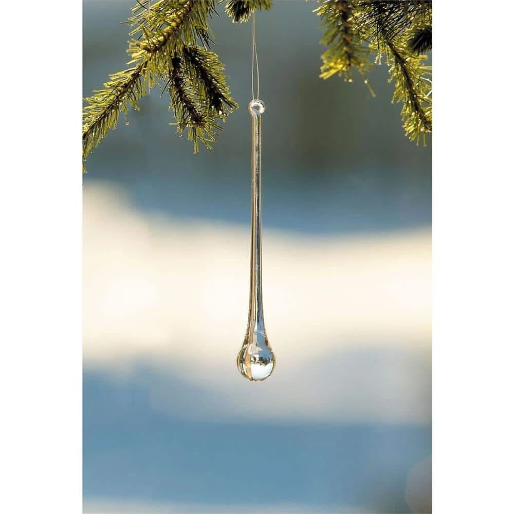 4.75" Clear Icicle Drop Ornament 4 4.75" Clear Icicle Drop Ornament - Image 2