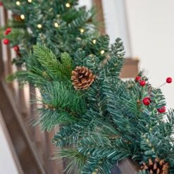 Holiday Glimmer 9 Ft. Pre-Lit PVC Garland-Traditional -Christmas Decor Shop sunnydaze christmas garland lsr 0551 4f 1000