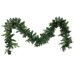Holiday Glimmer 9 Ft. Pre-Lit PVC Garland-Traditional -Christmas Decor Shop sunnydaze christmas garland lsr 0551 fa 1000