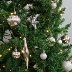 Sunnydaze Deck The Halls Silver Assorted Christmas Ornament Kit (59-Piece) -Christmas Decor Shop sunnydaze christmas ornament sets sme 054 44 1000