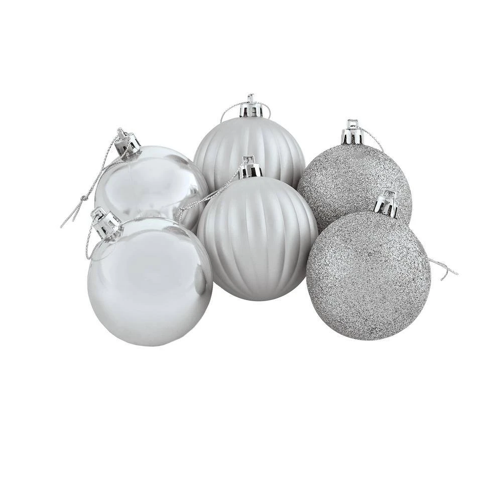 Silver Beautiful Baubles Plastic Ornament Set (25-Piece) 5 Silver Beautiful Baubles Plastic Ornament Set (25-Piece) - Image 3