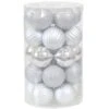 Silver Beautiful Baubles Plastic Ornament Set (25-Piece) -Christmas Decor Shop sunnydaze christmas ornament sets sme 466 64 1000