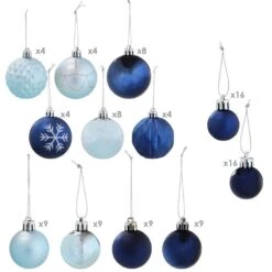 Winter Wonderland 100-Piece Blue And Silver Christmas Ornaments -Christmas Decor Shop sunnydaze christmas ornament sets sme 846 4f 1000
