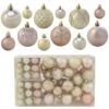 Winter Wonderland 100-Piece Rose Gold/Champagne Assorted Ornament -Christmas Decor Shop sunnydaze christmas ornament sets sme 9401 64 1000