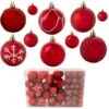 Winter Wonderland 100-Piece Red Assorted Ornament Set -Christmas Decor Shop sunnydaze christmas ornament sets sme 9571 64 1000
