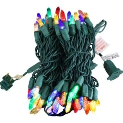 21 Ft. 70-Count Holiday Decor Multi M6 Faceted LED String Lights -Christmas Decor Shop sunnydaze christmas string lights kwr 619 fa 1000
