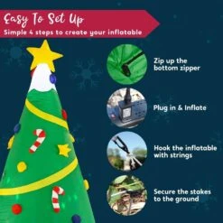 8 Ft. H X 4 Ft. W Green Vinyl Lighted Christmas Tree With Light Inflatable For Outdoor Christmas Decor 12 8 Ft. H X 4 Ft. W Green Vinyl Lighted Christmas Tree With Light Inflatable For Outdoor Christmas Decor -Christmas Decor Shop syncfun christmas inflatables 30090 1f 1000