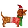 Syncfun 2.5 Ft. Long Multicolored Tinsel Wiener Dog Warm White LED Lights, Indoor Outdoor Christmas Decoration -Christmas Decor Shop syncfun christmas yard decorations 30680 64 1000