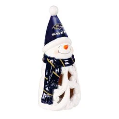 Baltimore Ravens Snowman LED Christmas Garden Statuary, 8 In.