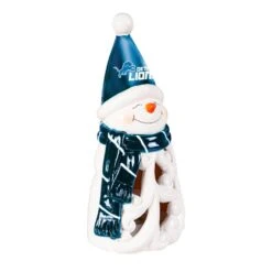 Detroit Lions Snowman LED Christmas Garden Statuary, 8 In.