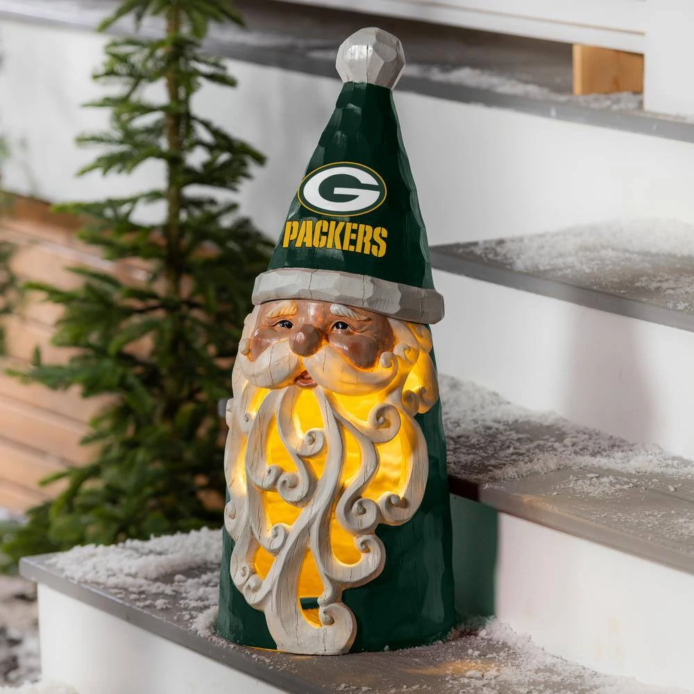 Green Bay Packers Santa LED Christmas Garden Statuary, 26 In. 4 Green Bay Packers Santa LED Christmas Garden Statuary, 26 In. - Image 2