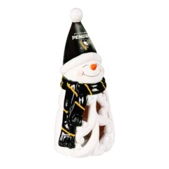 Pittsburgh Penguins Snowman LED Christmas Garden Statuary, 8 In.