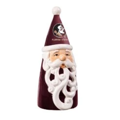 Florida State University Santa LED Christmas Garden Statuary, 8 In.