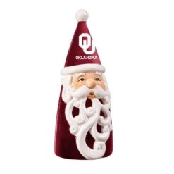 University Of Oklahoma Santa LED Christmas Garden Statuary, 8 In.