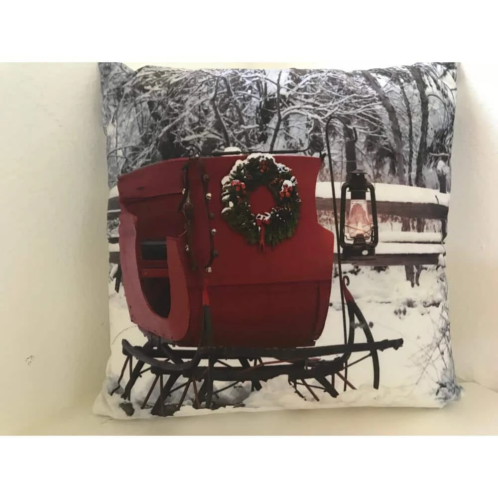 20 In. Ultimate Innovations Luminous LED Pillow - Sleigh 3 20 In. Ultimate Innovations Luminous LED Pillow - Sleigh