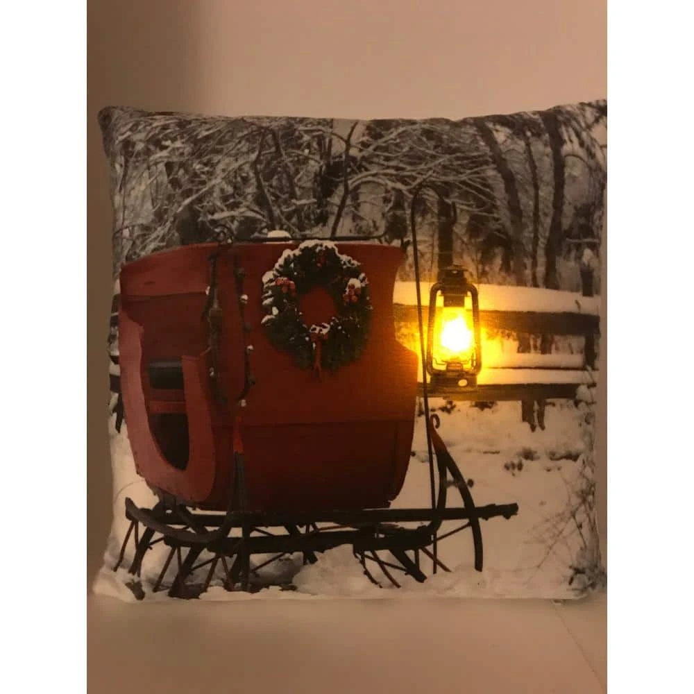 20 In. Ultimate Innovations Luminous LED Pillow - Sleigh 4 20 In. Ultimate Innovations Luminous LED Pillow - Sleigh - Image 2