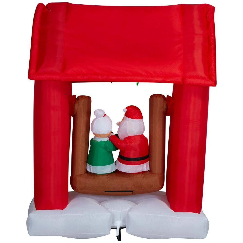 7 Ft. Tall X 5.6 Ft. Wide Christmas Inflatable Animated Airblown-Mr. And Mrs. Claus Porch Swing Scene 4 7 Ft. Tall X 5.6 Ft. Wide Christmas Inflatable Animated Airblown-Mr. And Mrs. Claus Porch Swing Scene - Image 2