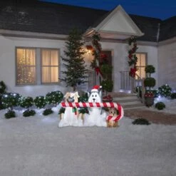 3.6 Ft. Tall X 2.95 Ft. W Christmas Inflatable Airblown-Puppies Sharing A Big Candy Cane Scene 7 3.6 Ft. Tall X 2.95 Ft. W Christmas Inflatable Airblown-Puppies Sharing A Big Candy Cane Scene -Christmas Decor Shop unbranded christmas inflatables g 115876 31 1000
