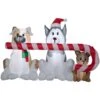 3.6 Ft. Tall X 2.95 Ft. W Christmas Inflatable Airblown-Puppies Sharing A Big Candy Cane Scene -Christmas Decor Shop unbranded christmas inflatables g 115876 64 1000