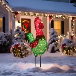 6 Ft. 3D Rooster Outdoor Christmas Holiday Yard Decoration Warm White Light -Christmas Decor Shop veikous christmas yard decorations pg0403 13 e1 1000