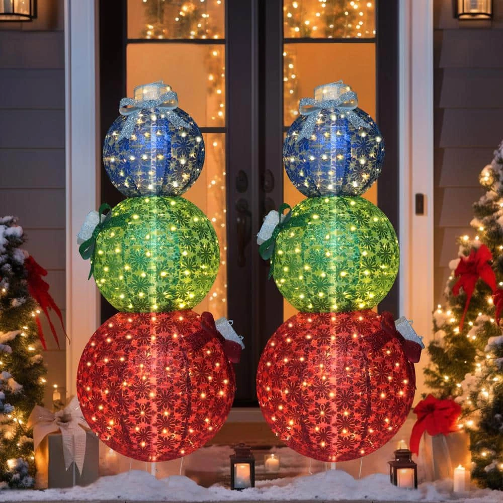 5 Ft. Pop-Up Ornament Stack Outdoor Christmas Holiday Yard Decoration Warm White LED 14 5 Ft. Pop-Up Ornament Stack Outdoor Christmas Holiday Yard Decoration Warm White LED - Image 12