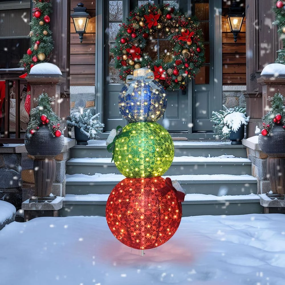 5 Ft. Pop-Up Ornament Stack Outdoor Christmas Holiday Yard Decoration Warm White LED 11 5 Ft. Pop-Up Ornament Stack Outdoor Christmas Holiday Yard Decoration Warm White LED - Image 9