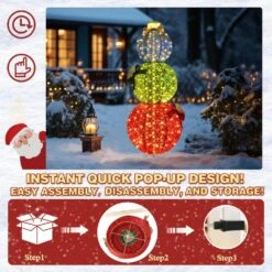5 Ft. Pop-Up Ornament Stack Outdoor Christmas Holiday Yard Decoration Warm White LED 18 5 Ft. Pop-Up Ornament Stack Outdoor Christmas Holiday Yard Decoration Warm White LED -Christmas Decor Shop veikous christmas yard decorations pg0403 20 77 1000