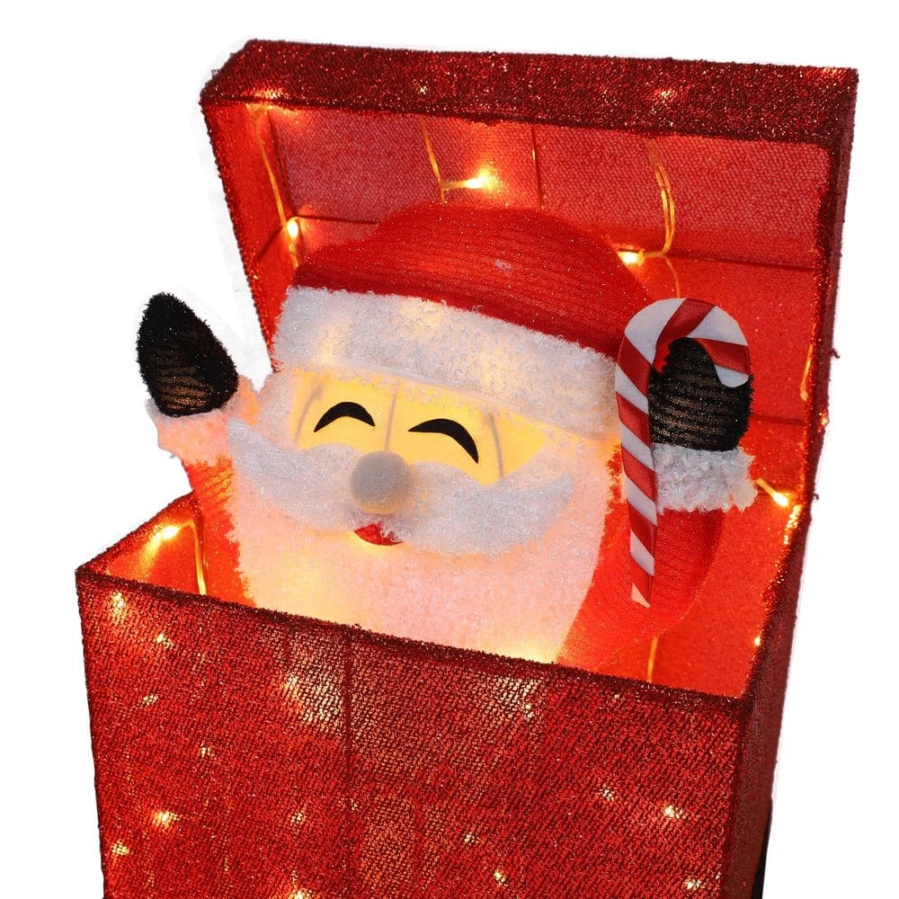 27 In. 3D Animated Santa Claus In Gift Box Outdoor Christmas Yard Decoration Warm White LED Lights 15 27 In. 3D Animated Santa Claus In Gift Box Outdoor Christmas Yard Decoration Warm White LED Lights - Image 13