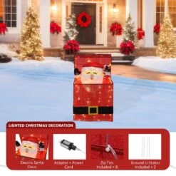27 In. 3D Animated Santa Claus In Gift Box Outdoor Christmas Yard Decoration Warm White LED Lights 22 27 In. 3D Animated Santa Claus In Gift Box Outdoor Christmas Yard Decoration Warm White LED Lights -Christmas Decor Shop veikous christmas yard decorations pg0403 23 4f 1000